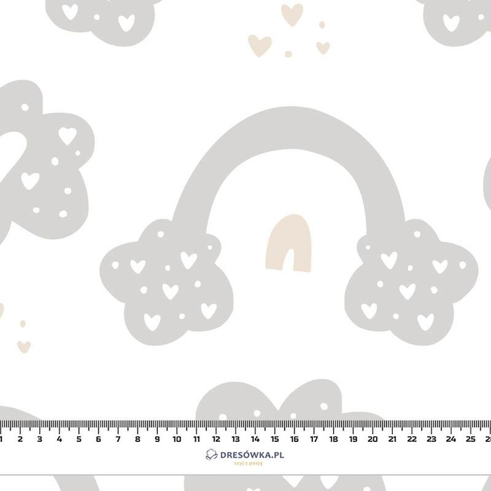 VALENTINE'S RAINBOW pat. 7 / white (RAINBOWS AND HEARTS)