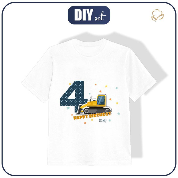 KID’S T-SHIRT - 4ST BIRTHDAY / BULLDOZER - single jersey 