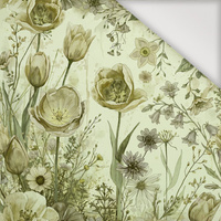 PASTEL FLOWERS WZ. 30 / lime cream - tkanina szybkoschnąca