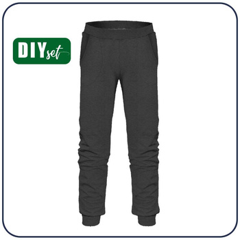 CHILDREN'S JOGGERS (LYON) - GRAPHITE - looped knit fabric