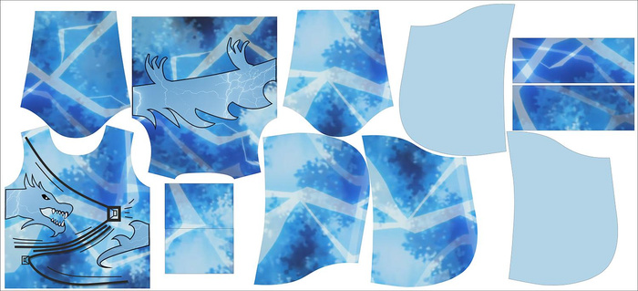 MIKINA MODRÉHO NINJA "ALEX" (86/92) - Sada šití