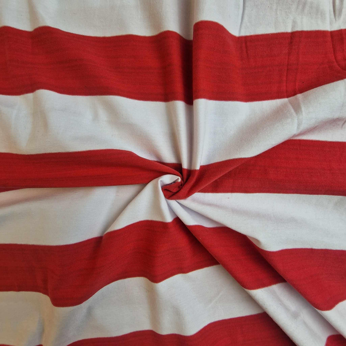WHITE AND RED STRIPES 5CM X 5CM - t-shirt with elastan TE210