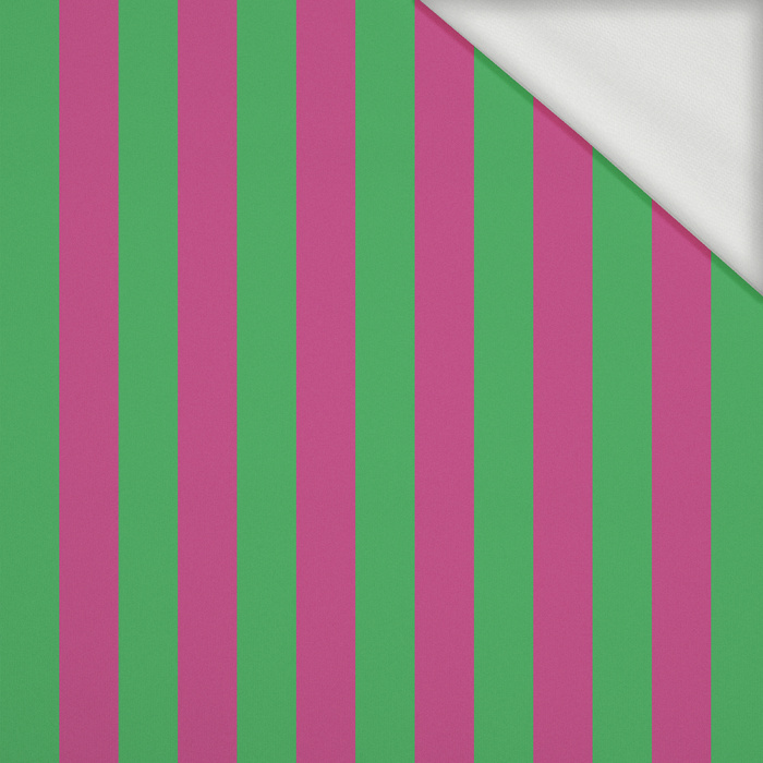 PINK-GREEN STRIPES - looped knit fabric