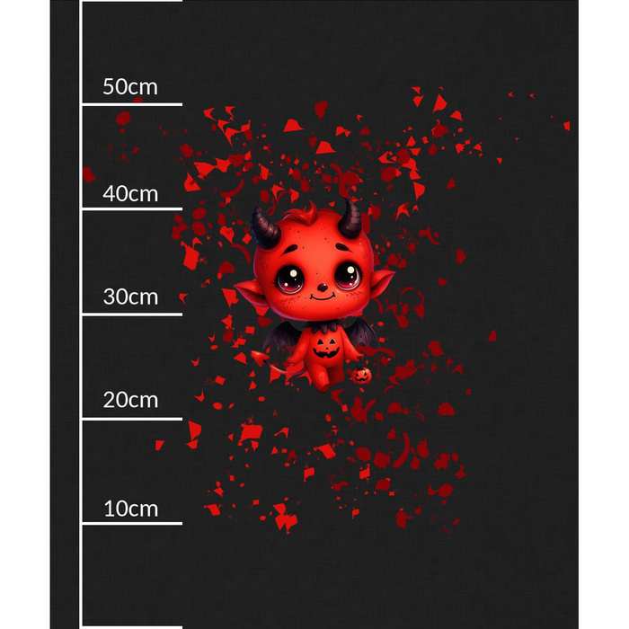 DEVIL CUTE HALLOWEEN WZ. 2 -panel (60cm x 50cm) - single jersey s elastanem ITY