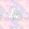 UNICORNS AND RAINBOW  pat. 2 (WONDERLAND) - Waterproof woven fabric