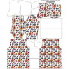 BLUZA DAMSKA (MEGI) - DŁUGA Z KAPTUREM - CZACHY wz. 3 / biały (DIA DE LOS MUERTOS) -  dzianina pętelkowa XXXL