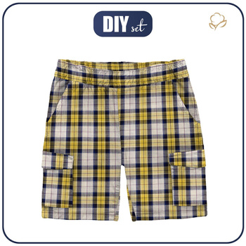 KINDER KAMPFSHORTS - BUNTES CHECK - Nähset