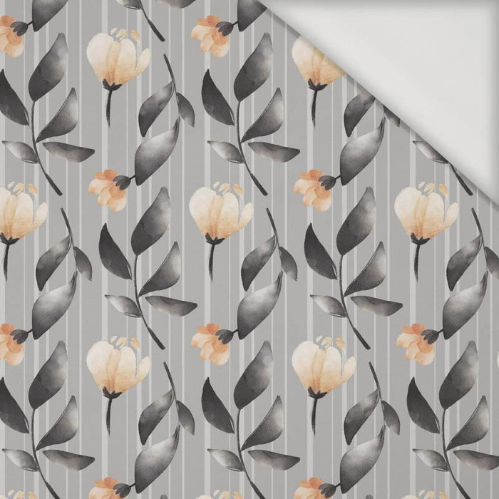 BLUMEN UND BLÄTTER Ms. 6 / grau - Viskose Jersey
