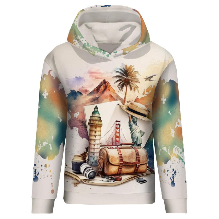 CLASSIC WOMEN’S HOODIE (POLA) - TRAVEL TIME PAT. 3 - sewing set XXXL