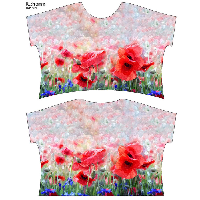 LEICHTE OVERSIZE BLUSE "ELENA" - MOHNBLUMEN Ms. 1 - Nähset 