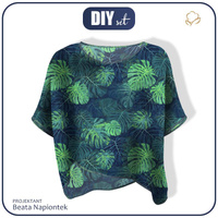 LEHKÁ HALENKA OVERSIZE "ELENA" - MONSTERA 2.0 / navy - Sada šití