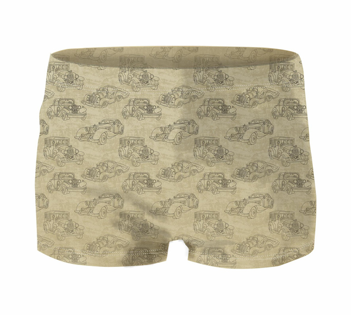 Boy's swim trunks - OLD CARS pat. 2 - sewing set