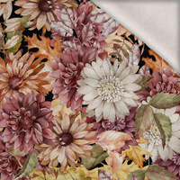 PODZIMNÍ KVĚTINY (ZLATÝ PODZIM) / černá - teplákovina počesaná s elastanem ITY