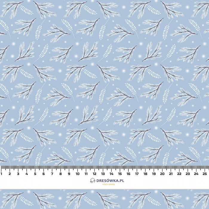 ZIMOWE GAŁĄZKI WZ. 1 (ZIMA W PARKU) - lekka dzianina drapana