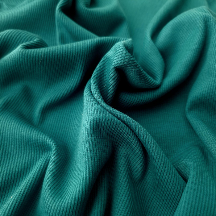 Dzianina prążkowana (ściągaczowa) - TRANSFORMATIVE TEAL (D-247)/ CYRANECZKA