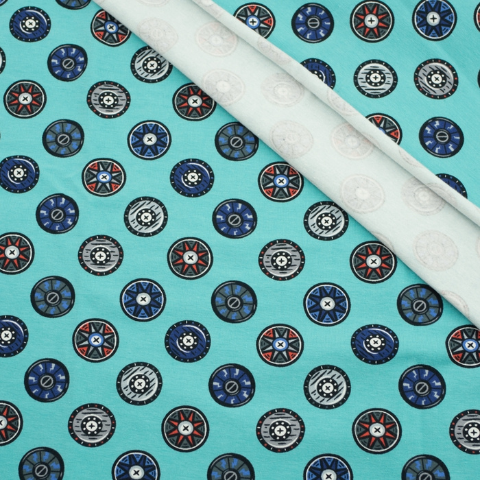 SCHILDE (WIKINGER) / aqua - Single Jersey TE210