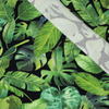 43cm TROPICAL LEAVES pat. 2 / black - single jersey 