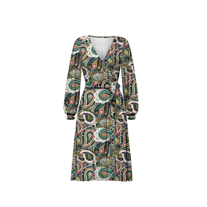 WRAP MIDI DRESS (BIANCA) - PAISLEY pat. 4 - sewing set S