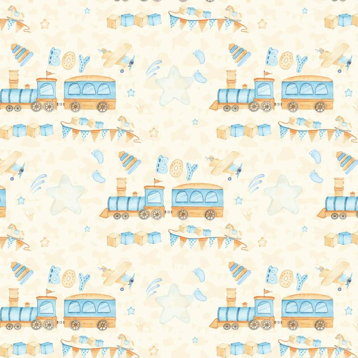 LOCOMOTIVES / garland / ecru (CHILDREN'S TOYS)