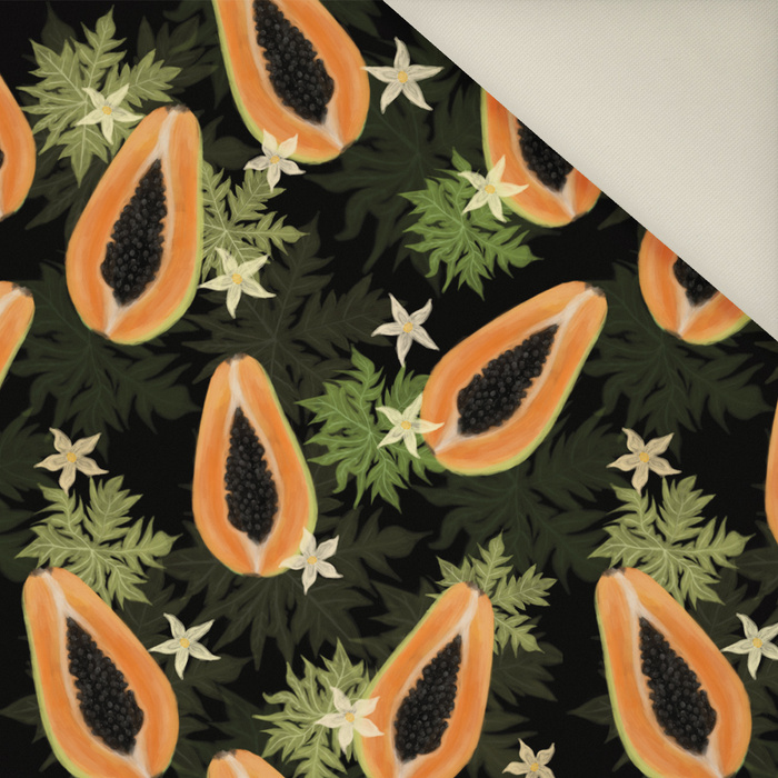 PAPAYA ORANGE & BLACK - Welur tapicerski