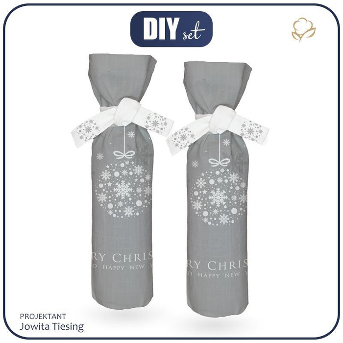 POKROWIEC NA BUTELKĘ -  MERRY CHRISTMAS wz. 2 - DIY set 