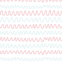 PASTEL DOODLES / mint - salmon pink (PASTEL SKY) - Cotton woven fabric