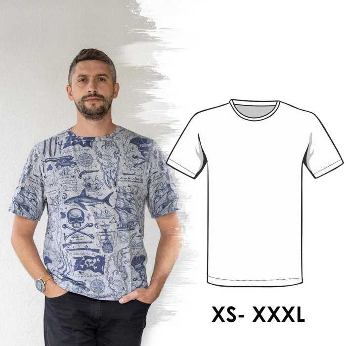 PAPER SEWING PATTERN - MEN'S T-SHIRT (XS-XXXL)