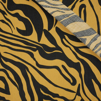 Tkanina Lyocell - ZEBRA / musztardowy-yellow