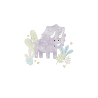MALOWANY TRICERATOPS - PANEL (60cm x 50cm) SINGLE JERSEY