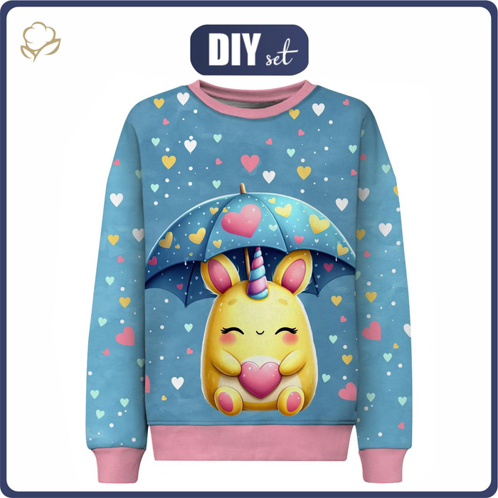 KINDER SWEATSHIRT (NOE) - VALENTINE'S DAY / MONSTER 2 - Nähset (86/92)