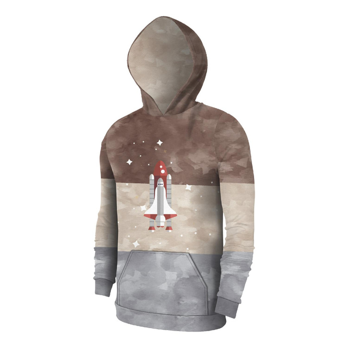 PÁNSKÁ MIKINA S KAPUCÍ (COLORADO) - AKOSMICKÁ LOĎ (CESTA DO VESMÍRU) / pruhy - SILNÁ TEPLÁKOVINA XXXL