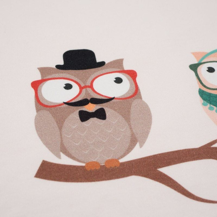 TWO OWLS / beige - panel looped knit 