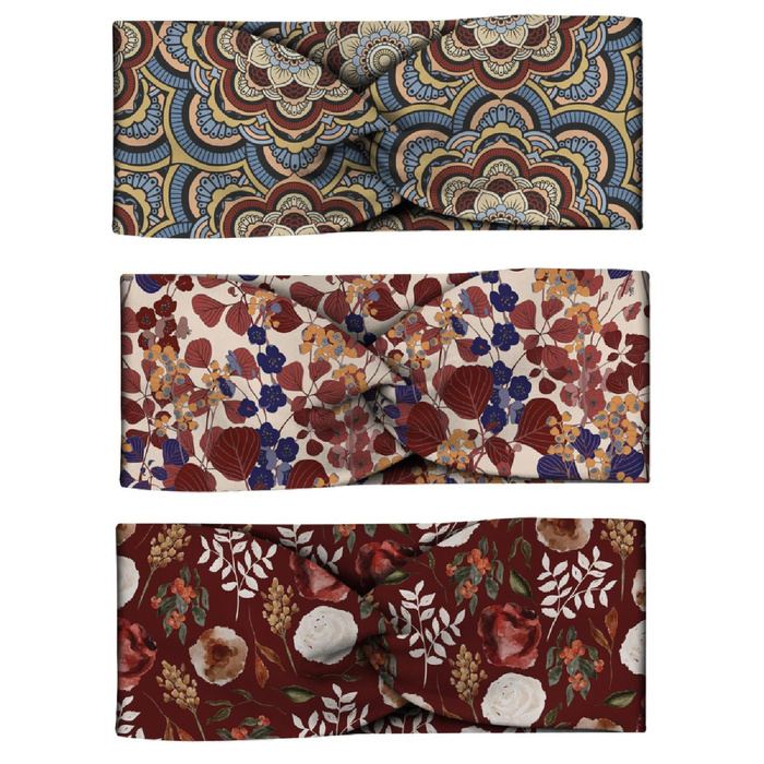 HEADBAND AND HAIR ELASTIC 3KPL - PATTERN 7 - sewing set 4-8