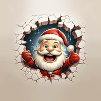 HAPPY SANTA - panel (60cm x 50cm) Cotton woven fabric