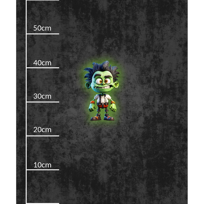 FRANKENSTEIN cute halloween wz7-panel (60cm x 50cm) - dzianina pętelkowa z elastanem ITY