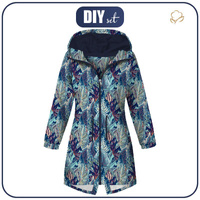 WOMEN'S PARKA (ANNA) - BLUE LEAVES (VINTAGE) - softshell S