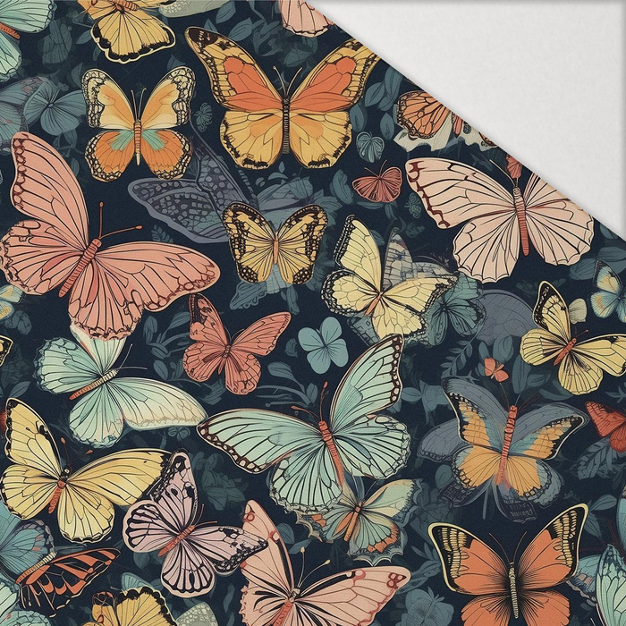 Butterfly & Flowers wz.5 - Hydrophobic brushed knit