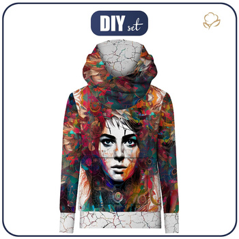 UNISEX HOODIE (HYDRA) - ABSTRACT GIRL M. 1 - Nähset XL
