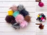 Pomponik futerkowy eko 9cm - kolor do wyboru