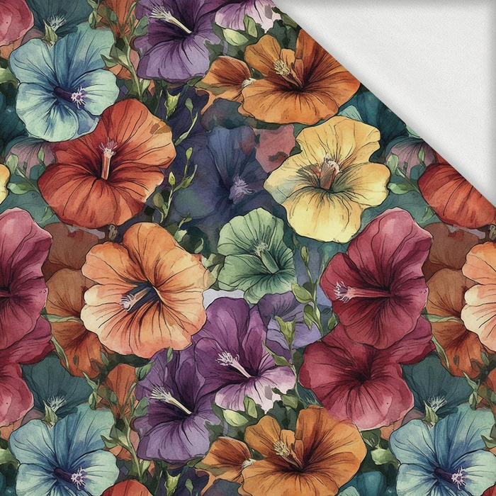 FLOWERS WZ.48 - looped knit fabric with elastane ITY