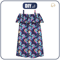 Carmenausschnitt Kleid (LILI) - FAIRY WORLD wz.1 (UNICORN) - Nähset