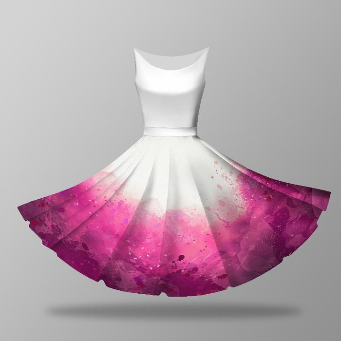 SPECKS (fuchsia) - circle skirt panel D