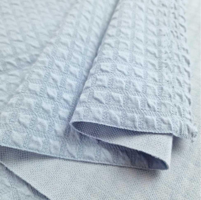 Baumwoll-Strickware Waffel 3D - BLAU D-189