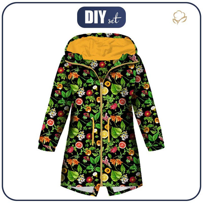 KIDS PARKA (ARIEL) - MINI PARADISE FRUITS pat. 2 (PARADISE GARDEN) - softshell (134/140)