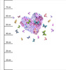 HEART / Blumen und Schmetterlinge - Paneel (75cm x 80cm)