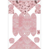 KID'S CAP AND SCARF (MOUSE) - BUTTERFLIES (GLITTER BUTTERFLIES) / CAMOUFLAGE pat. 2 (rose quartz) 51-54