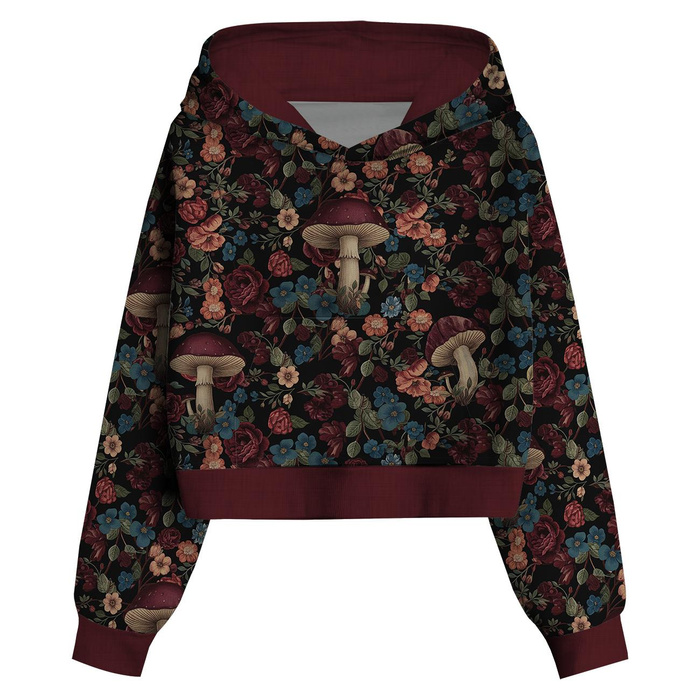 KRÓTKA BLUZA Z KAPTUREM (IDA) - FLOWERS wz.60 - zestaw do uszycia