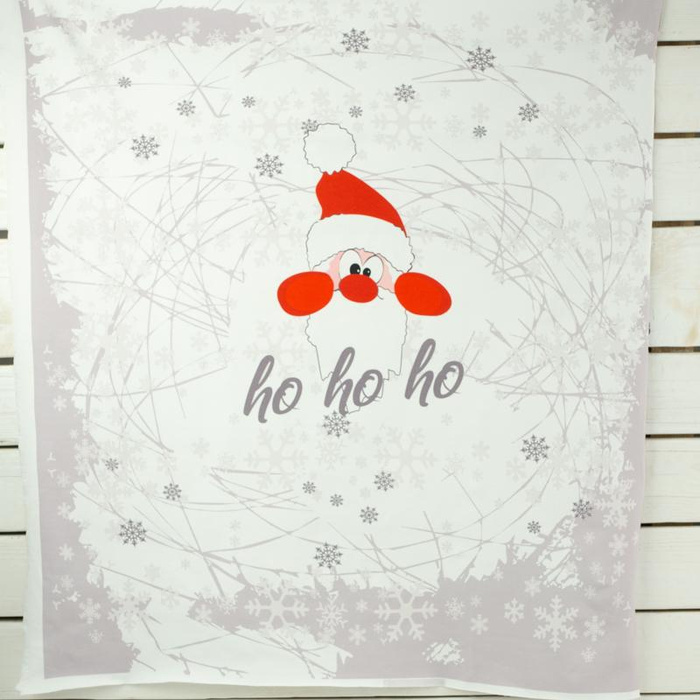 HO HO HO / biały L (75cm x 80cm) - panel dzianina pętelkowa SP250