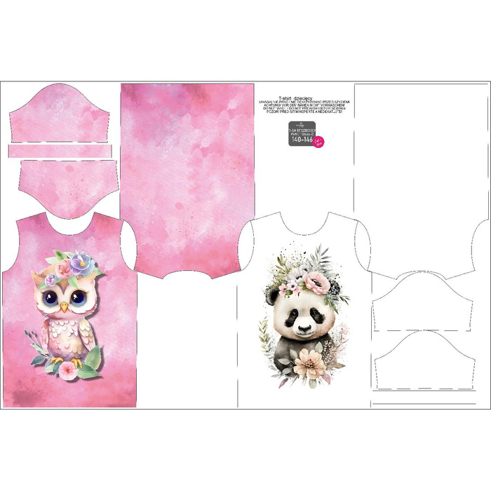 2-PACK - T-SHIRT DZIECIĘCY - BABY ANIMALS WZ. 3 - ZESTAW DO USZYCIA (128/134)