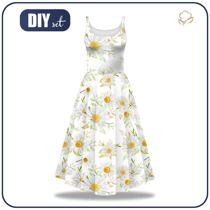 DRESS "ISABELLE" - PASTEL DAISIES PAT. 1 - sewing set XL